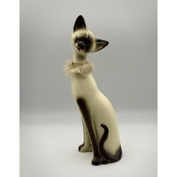 Vintage 1950s MCM Fancy Siamese Kitty Figurine Made In Japan - Picture 1 of 16